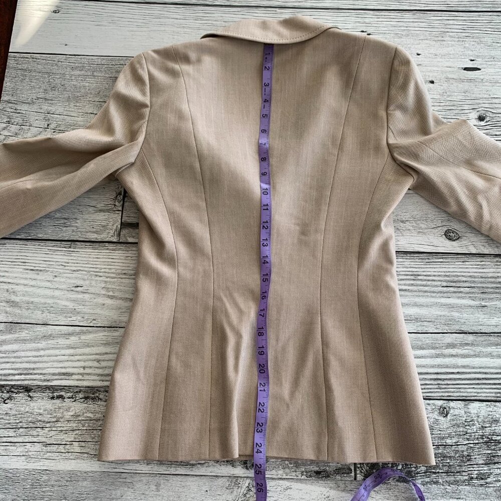 Escada Silk Wool Cotton Blend Earthy Toned Two Button Structured Blazer Coat - Picture 15 of 16